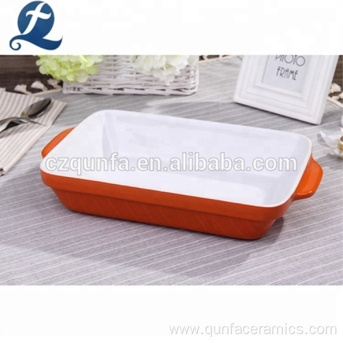 Popular Customized Rectangular Stoneware Bakeware Pan